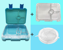 Load image into Gallery viewer, Blue Portion Lunch Box - 4 Compartments + Extras