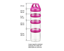 Load image into Gallery viewer, E-zy Snax - Stackable Lunch Box - 4 Cylindrical Containers