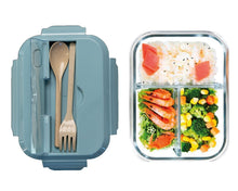 Load image into Gallery viewer, Glass Bento Lunch Box - 2 or 3 Compartments + Insulated Bag