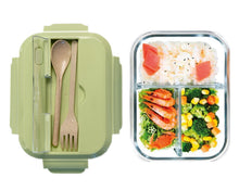 Load image into Gallery viewer, Glass Bento Lunch Box - 2 or 3 Compartments + Insulated Bag