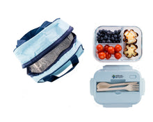 Load image into Gallery viewer, Glass Bento Lunch Box - 2 or 3 Compartments + Insulated Bag
