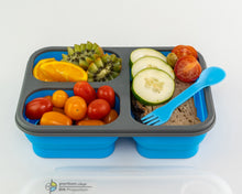 Load image into Gallery viewer, Blue or Orange Flexy Lunch Box - 3 Compartments - WLS Accessories
