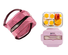 Load image into Gallery viewer, Glass Bento Lunch Box - 2 or 3 Compartments + Insulated Bag
