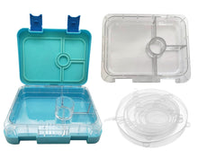 Load image into Gallery viewer, Blue Portion Lunch Box - 4 Compartments + Extras
