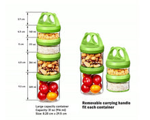 Load image into Gallery viewer, E-zy Snax - Stackable Lunch Box - 4 Cylindrical Containers
