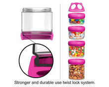 Load image into Gallery viewer, E-zy Snax - Stackable Lunch Box - 4 Cylindrical Containers
