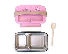 Load image into Gallery viewer, Purple or Pink Fashion Lunch Box - Stainless Steel - 2 Compartments
