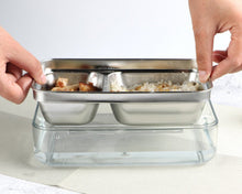 Load image into Gallery viewer, Purple or Pink Fashion Lunch Box - Stainless Steel - 2 Compartments
