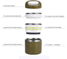 Load image into Gallery viewer, Thermal Lunch Box - 3 Cylindrical Containers

